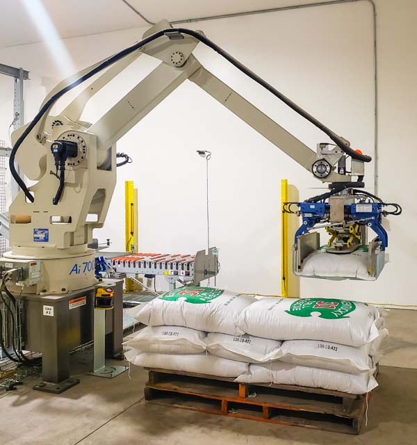 Grass Seed Robotic Palletizer Installation- Agricultural Construction- West Coast